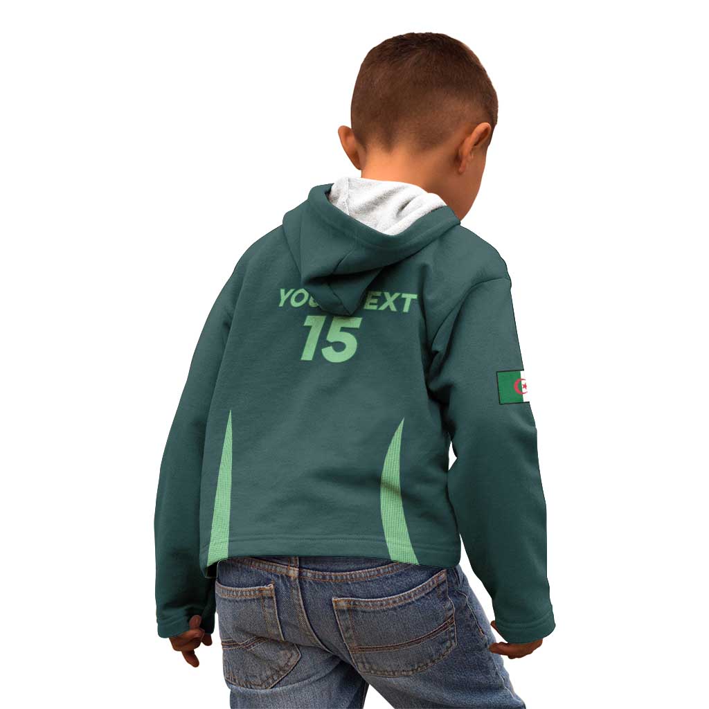 Custom Algeria Football Kid Hoodie Come On Greens - Wonder Print Shop