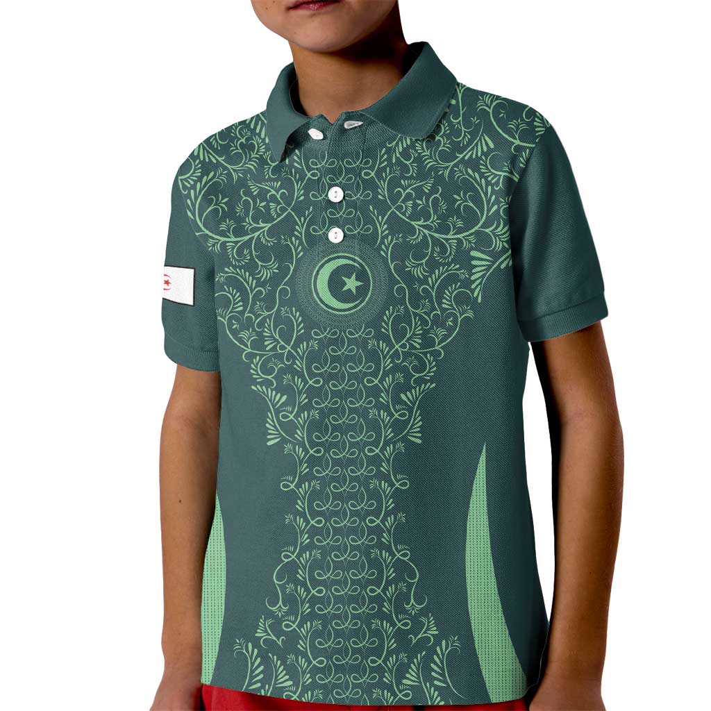 Custom Algeria Football Kid Polo Shirt Come On Greens - Wonder Print Shop