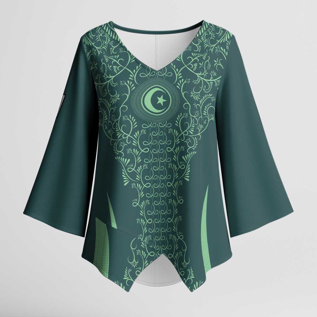 Custom Algeria Football Kimono Sleeve Blouse Come On Greens - Wonder Print Shop
