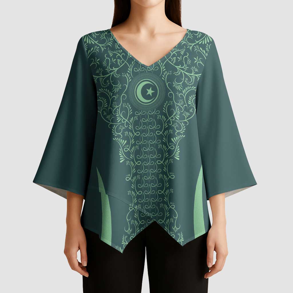 Custom Algeria Football Kimono Sleeve Blouse Come On Greens - Wonder Print Shop