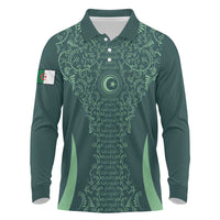 Custom Algeria Football Long Sleeve Polo Shirt Come On Greens - Wonder Print Shop