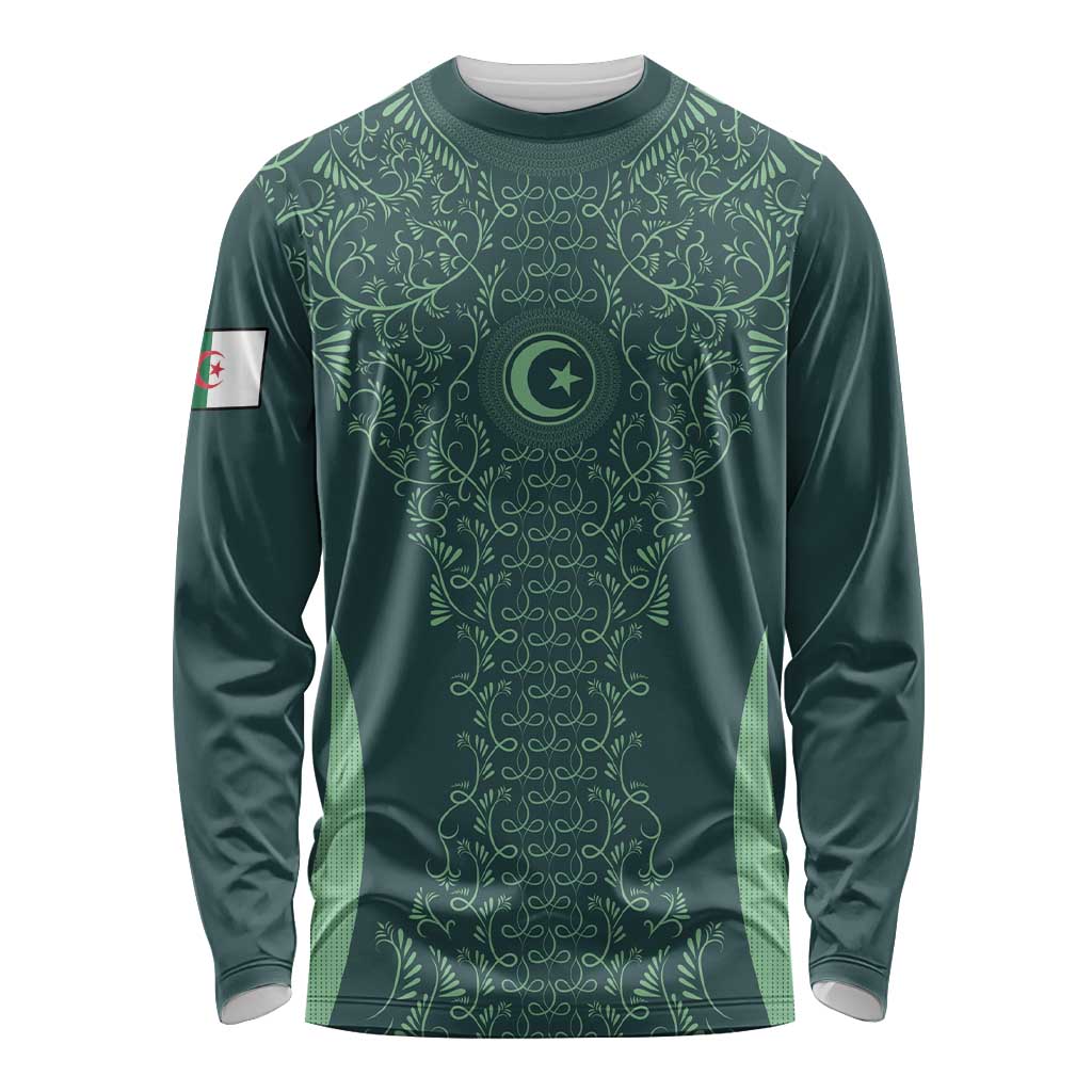 Custom Algeria Football Long Sleeve Shirt Come On Greens - Wonder Print Shop