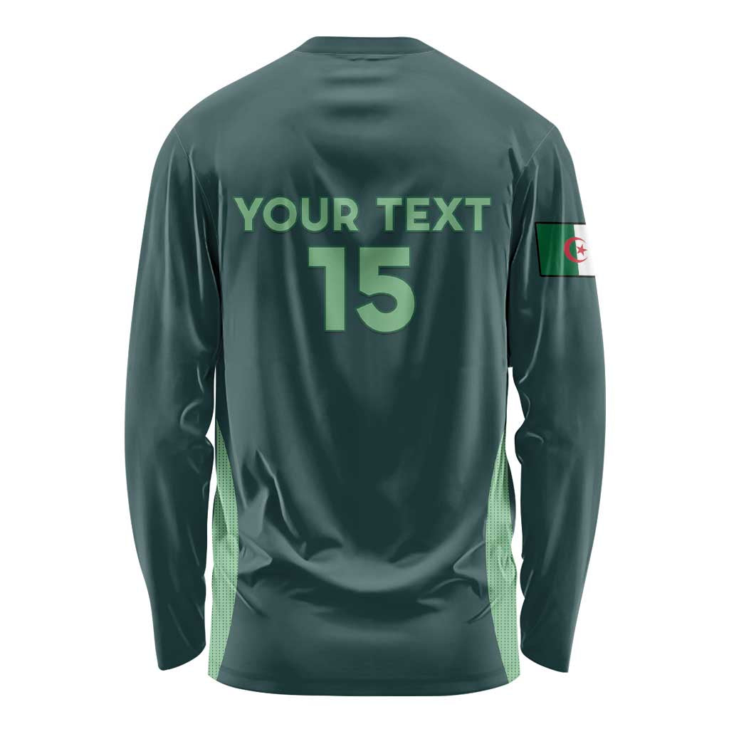 Custom Algeria Football Long Sleeve Shirt Come On Greens - Wonder Print Shop