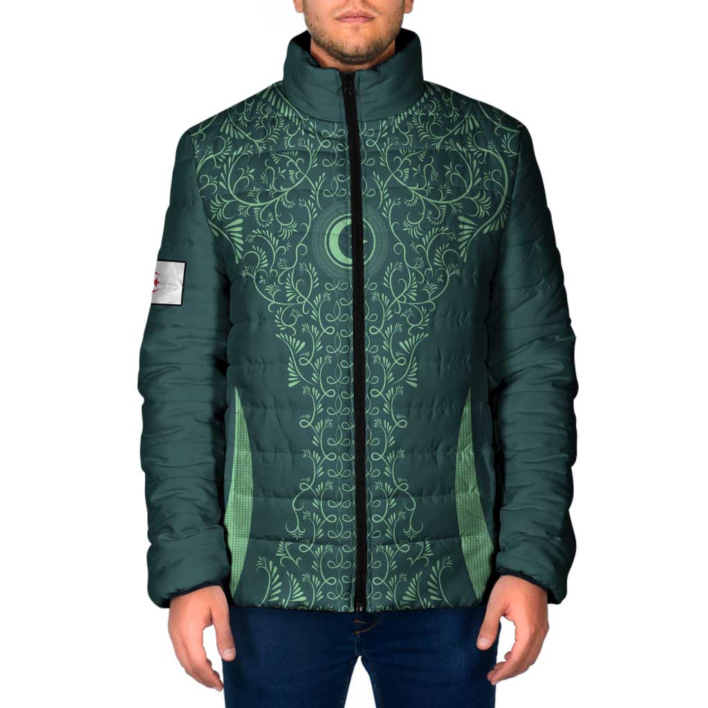 Custom Algeria Football Padded Jacket Come On Greens - Wonder Print Shop