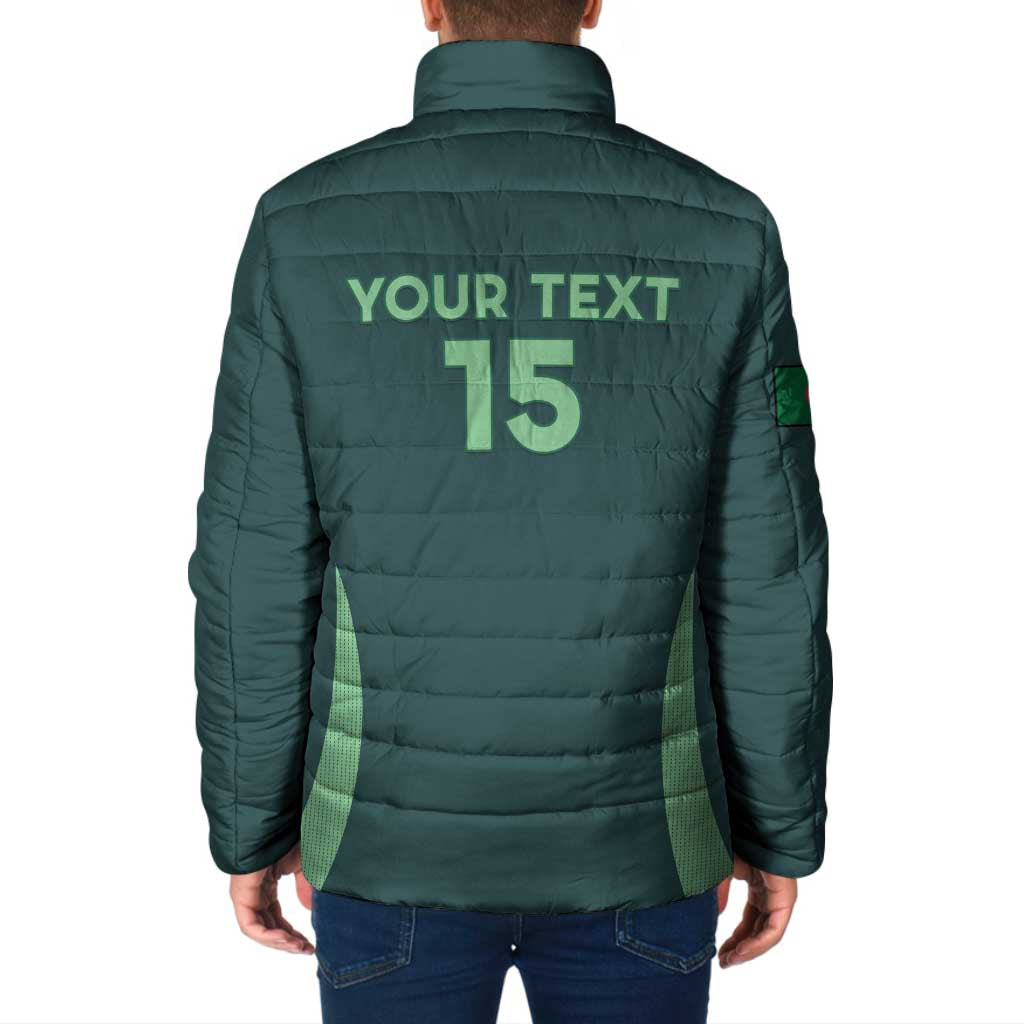 Custom Algeria Football Padded Jacket Come On Greens - Wonder Print Shop