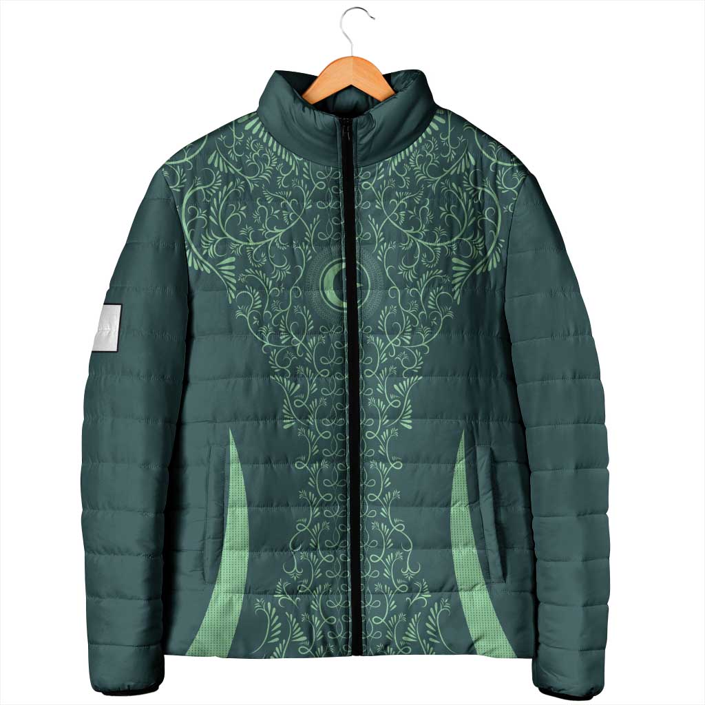 Custom Algeria Football Padded Jacket Come On Greens - Wonder Print Shop