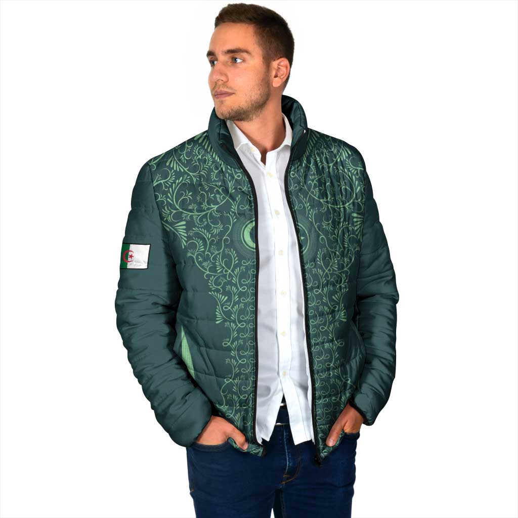 Custom Algeria Football Padded Jacket Come On Greens - Wonder Print Shop