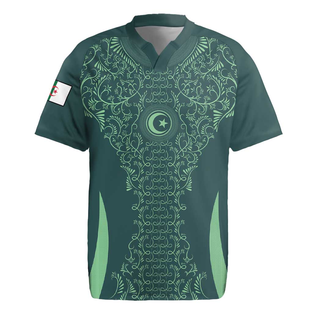 Custom Algeria Football Rugby Jersey Come On Greens - Wonder Print Shop
