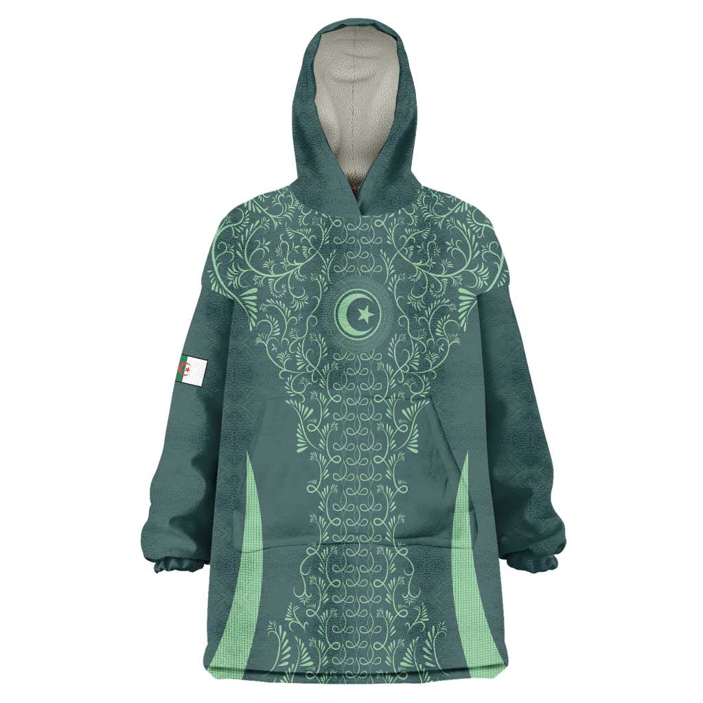 Custom Algeria Football Wearable Blanket Hoodie Come On Greens - Wonder Print Shop