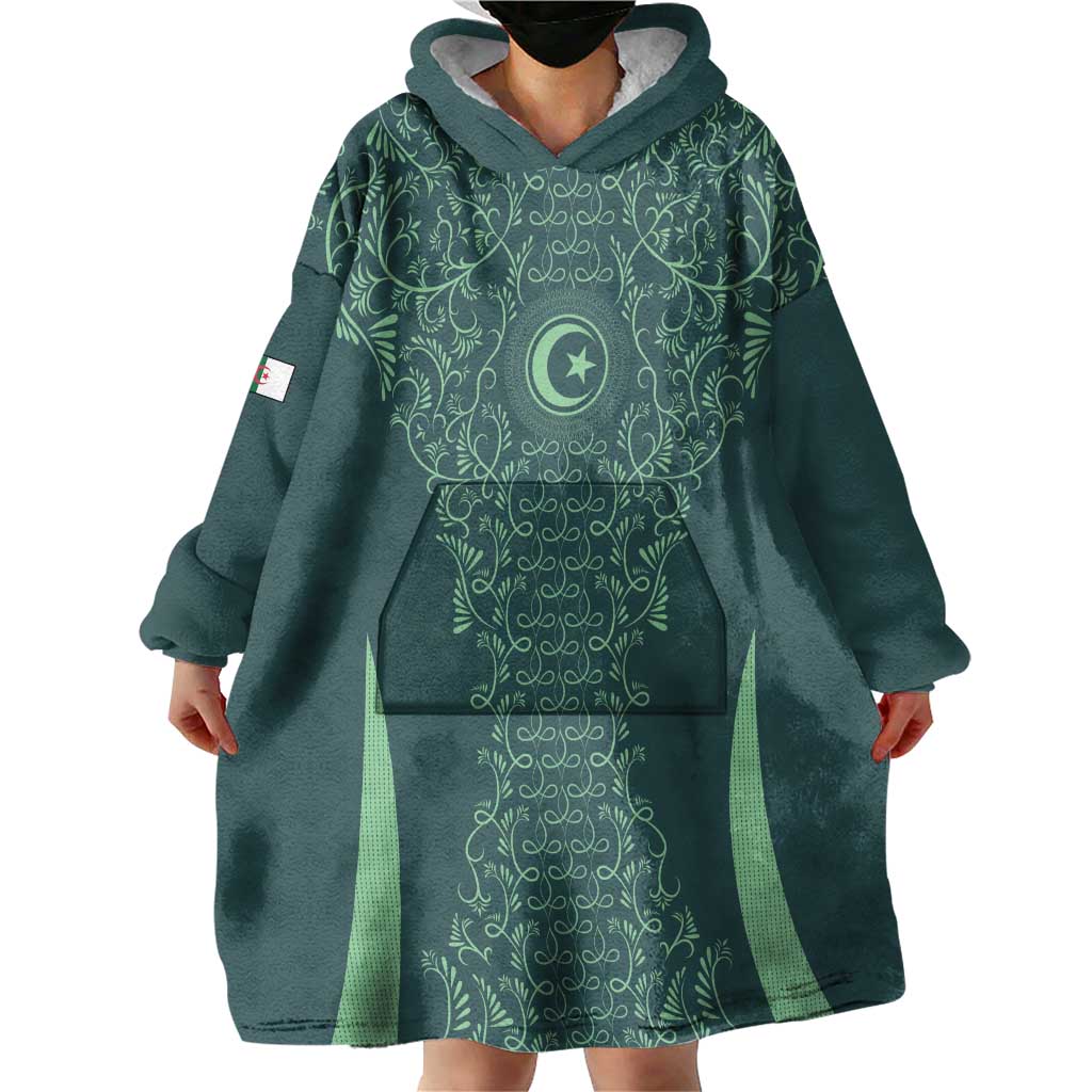 Custom Algeria Football Wearable Blanket Hoodie Come On Greens - Wonder Print Shop