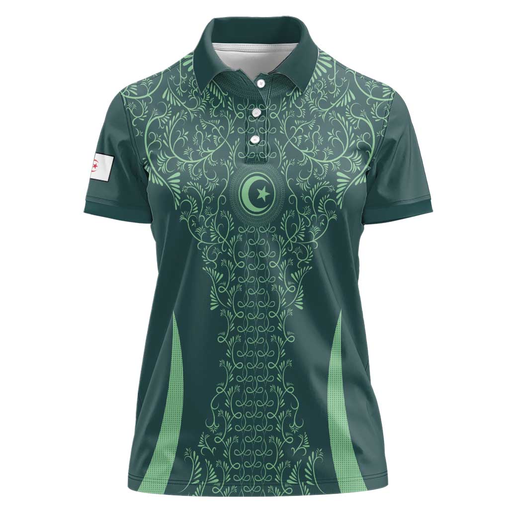 Custom Algeria Football Women Polo Shirt Come On Greens - Wonder Print Shop