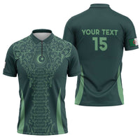 Custom Algeria Football Zipper Polo Shirt Come On Greens - Wonder Print Shop