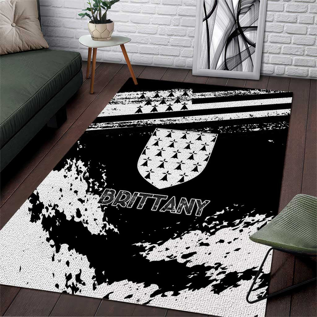 Brittany Area Rug Coat Of Arms With Triskelion - Grunge Style - Wonder Print Shop