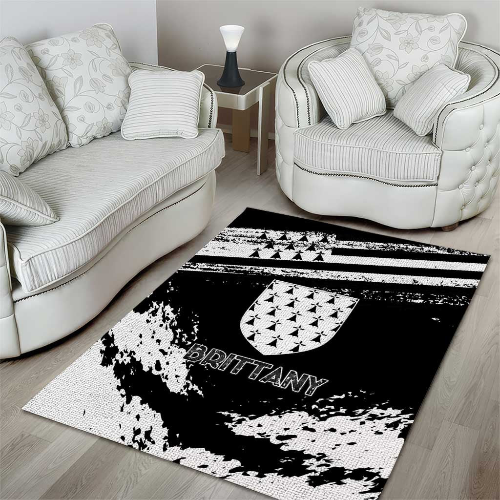 Brittany Area Rug Coat Of Arms With Triskelion - Grunge Style - Wonder Print Shop