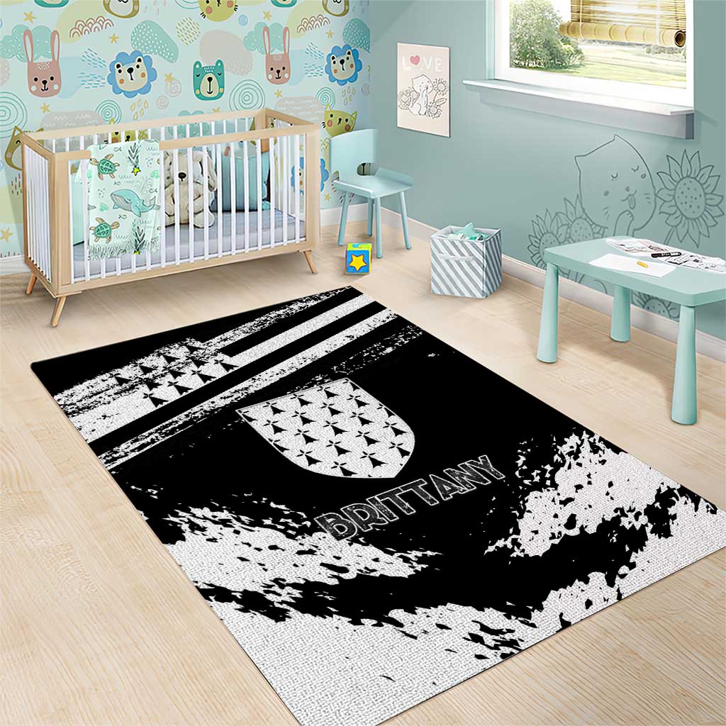 Brittany Area Rug Coat Of Arms With Triskelion - Grunge Style - Wonder Print Shop