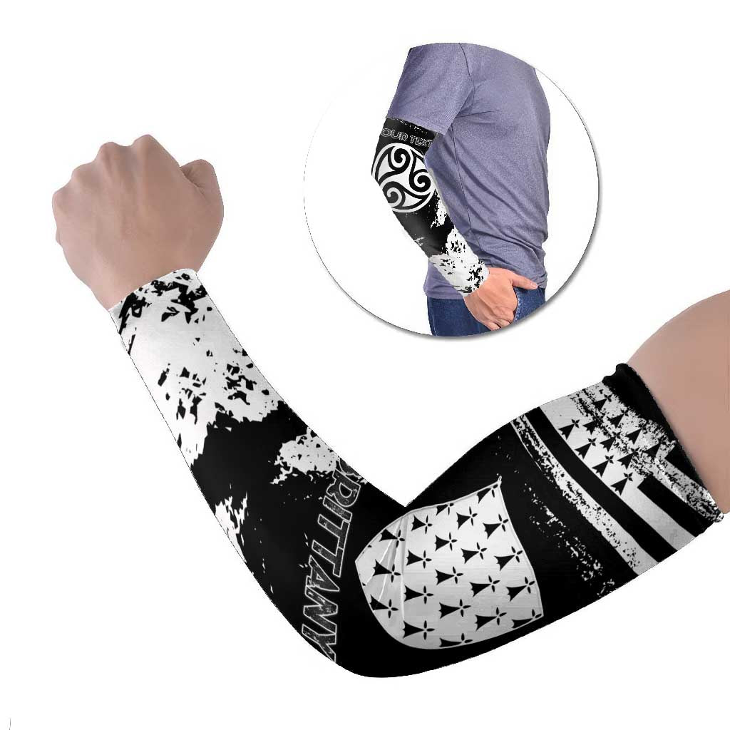 Brittany Arm Sleeves Coat Of Arms With Triskelion - Grunge Style - Wonder Print Shop