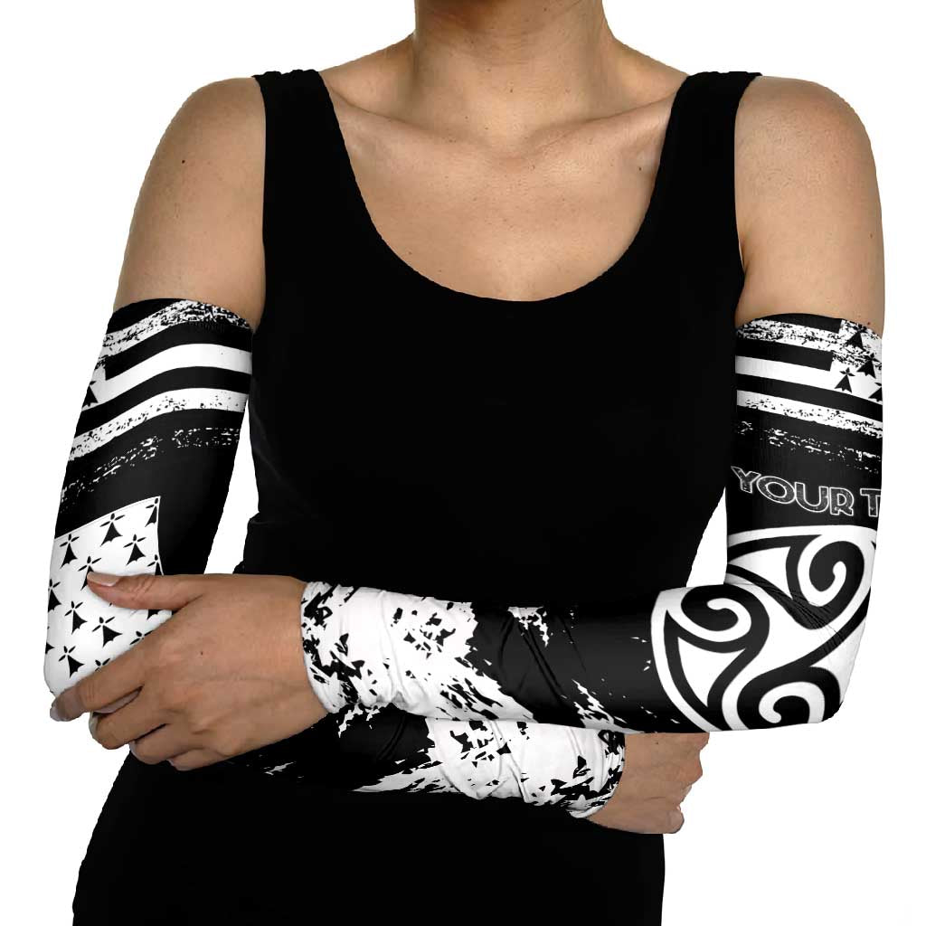 Brittany Arm Sleeves Coat Of Arms With Triskelion - Grunge Style - Wonder Print Shop