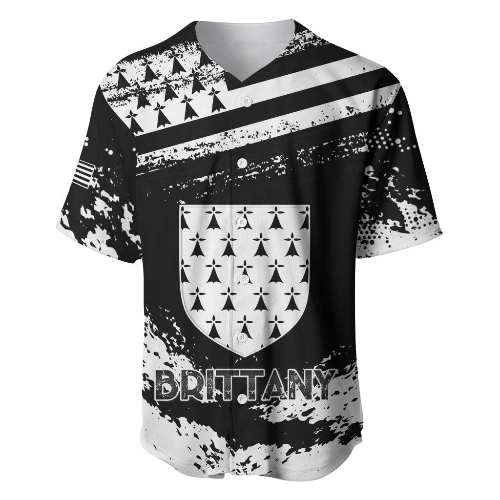 Personalized Brittany Baseball Jersey Coat Of Arms With Triskelion - Grunge Style - Wonder Print Shop