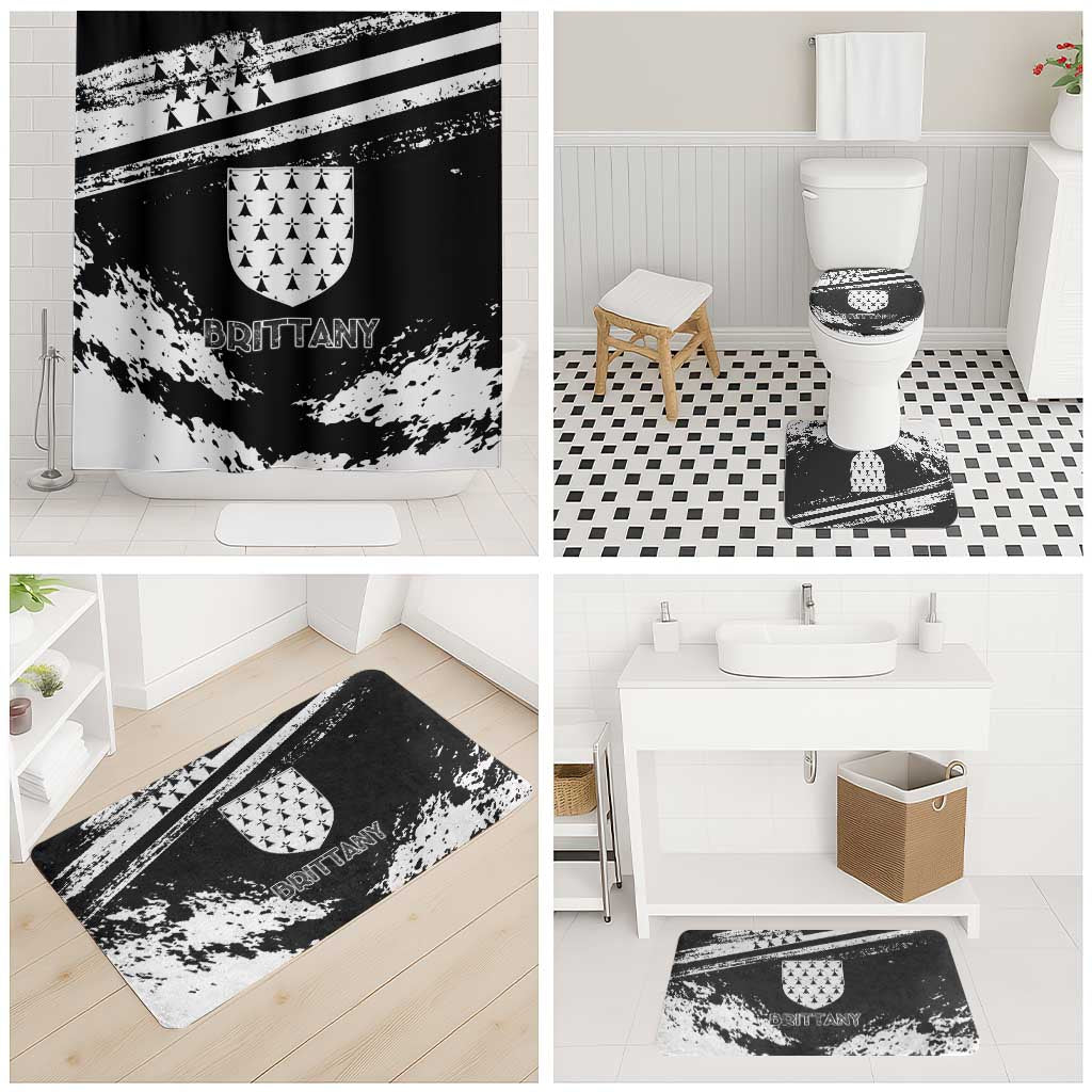 Brittany Bathroom Set Coat Of Arms With Triskelion - Grunge Style - Wonder Print Shop
