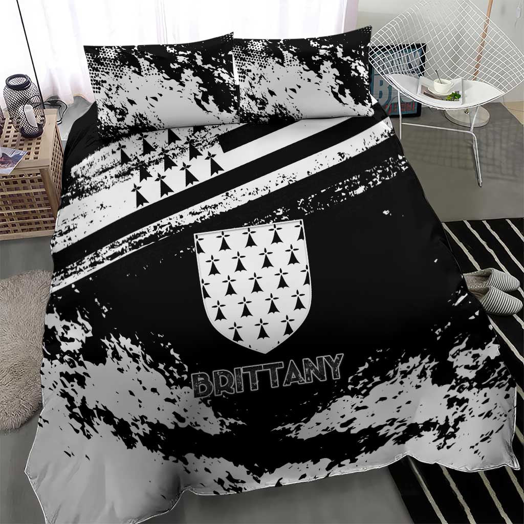 Brittany Bedding Set Coat Of Arms With Triskelion - Grunge Style - Wonder Print Shop