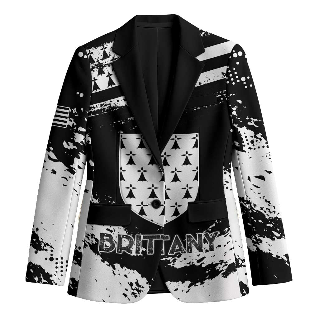 Personalized Brittany Blazer Coat Of Arms With Triskelion - Grunge Style - Wonder Print Shop