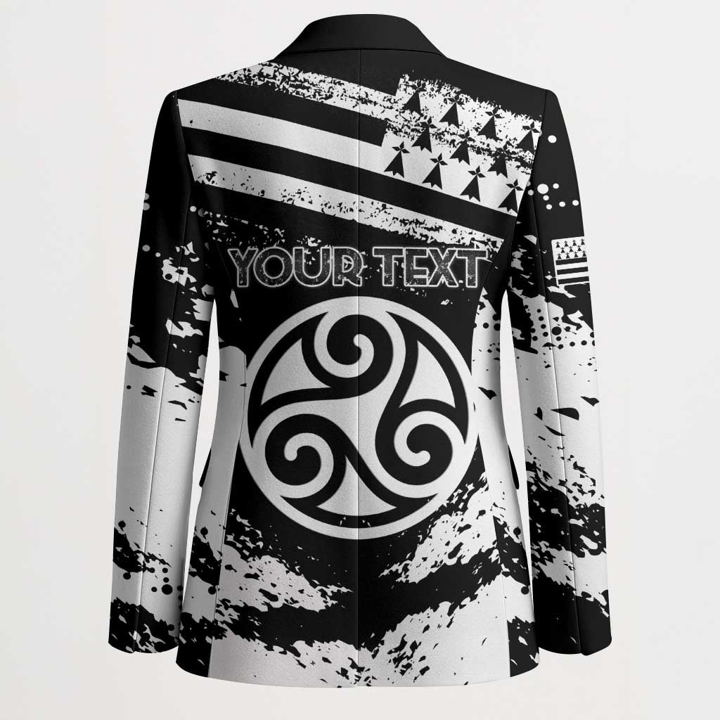 Personalized Brittany Blazer Coat Of Arms With Triskelion - Grunge Style - Wonder Print Shop