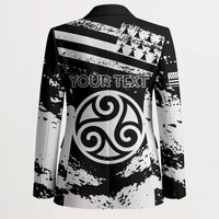 Personalized Brittany Blazer Coat Of Arms With Triskelion - Grunge Style - Wonder Print Shop