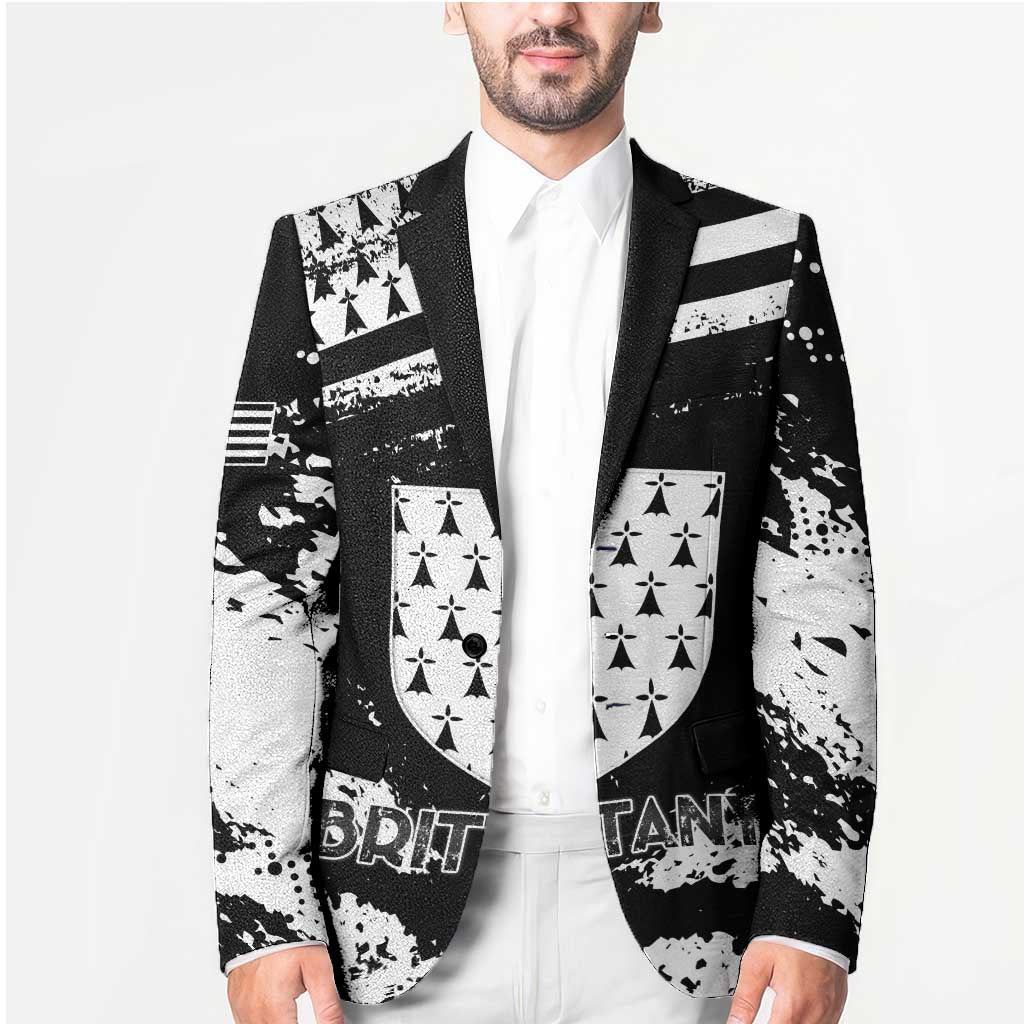 Personalized Brittany Blazer Coat Of Arms With Triskelion - Grunge Style - Wonder Print Shop