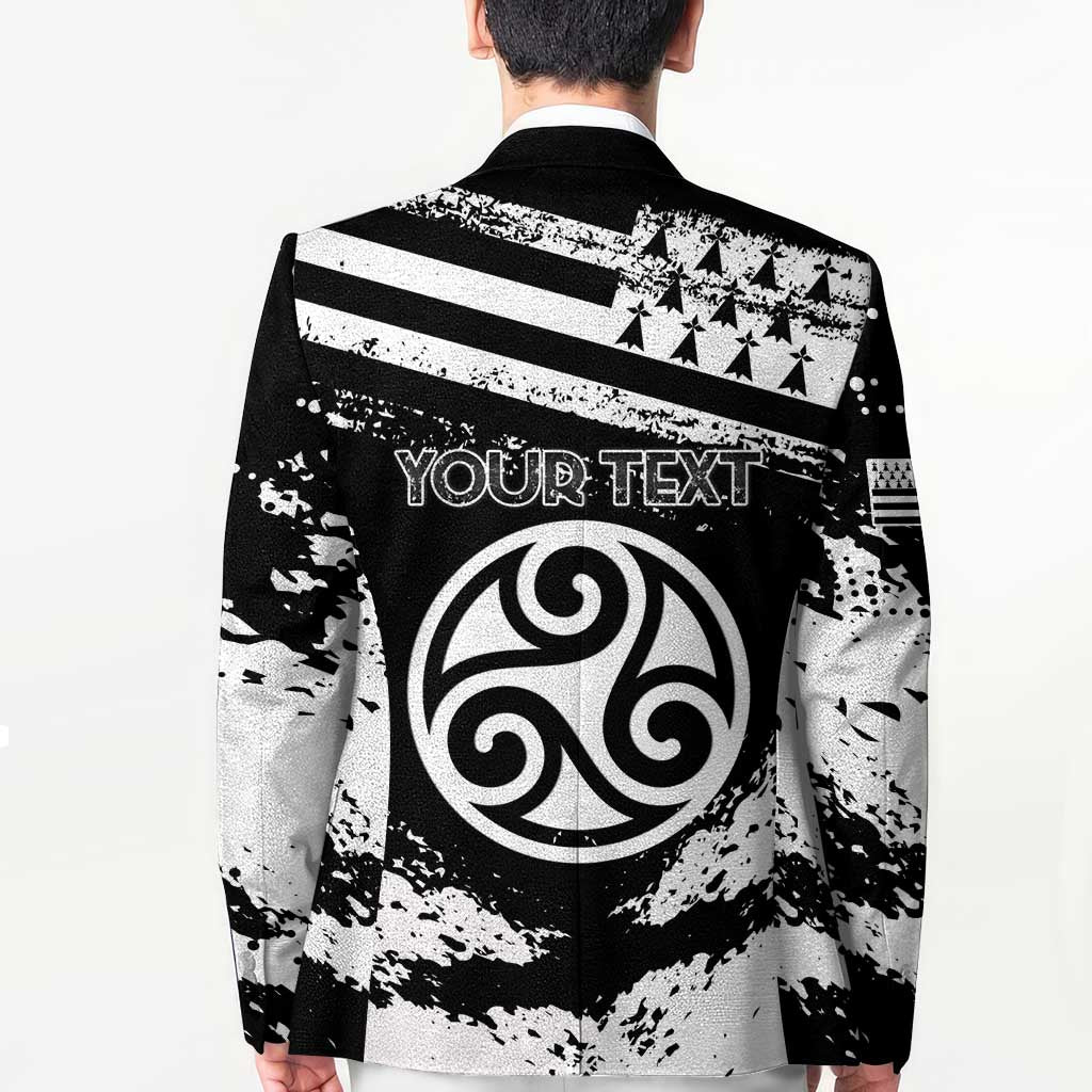 Personalized Brittany Blazer Coat Of Arms With Triskelion - Grunge Style - Wonder Print Shop