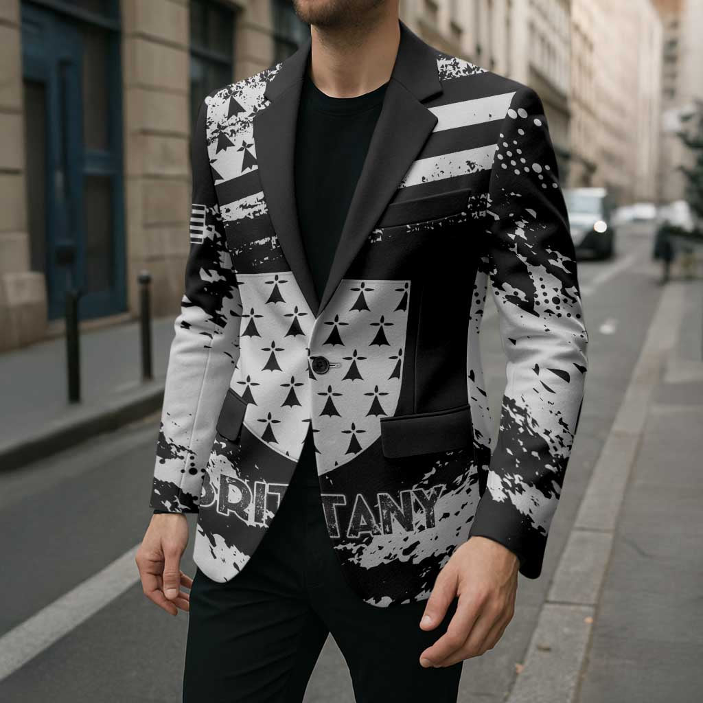 Personalized Brittany Blazer Coat Of Arms With Triskelion - Grunge Style - Wonder Print Shop