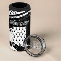 Personalized Brittany 4 in 1 Can Cooler Tumbler Coat Of Arms With Triskelion - Grunge Style - Wonder Print Shop