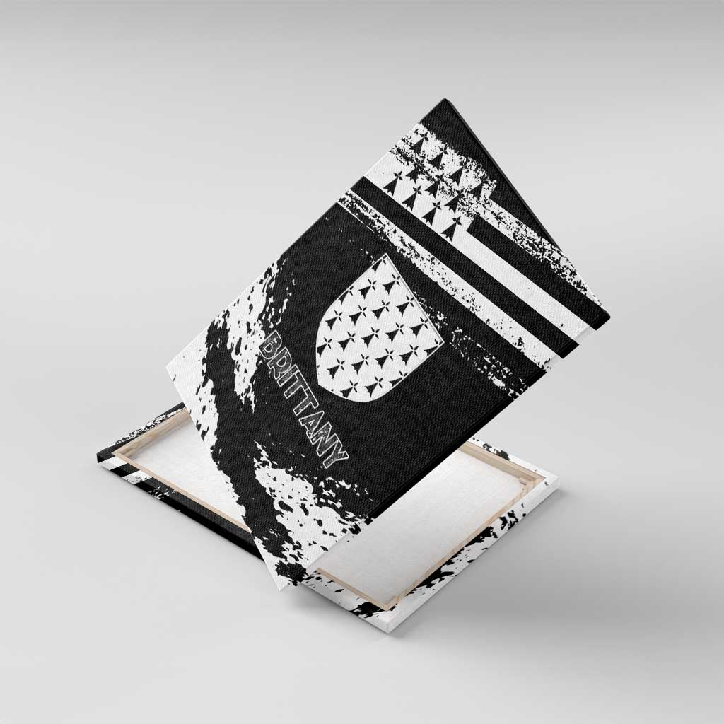 Brittany Canvas Wall Art Coat Of Arms With Triskelion - Grunge Style - Wonder Print Shop