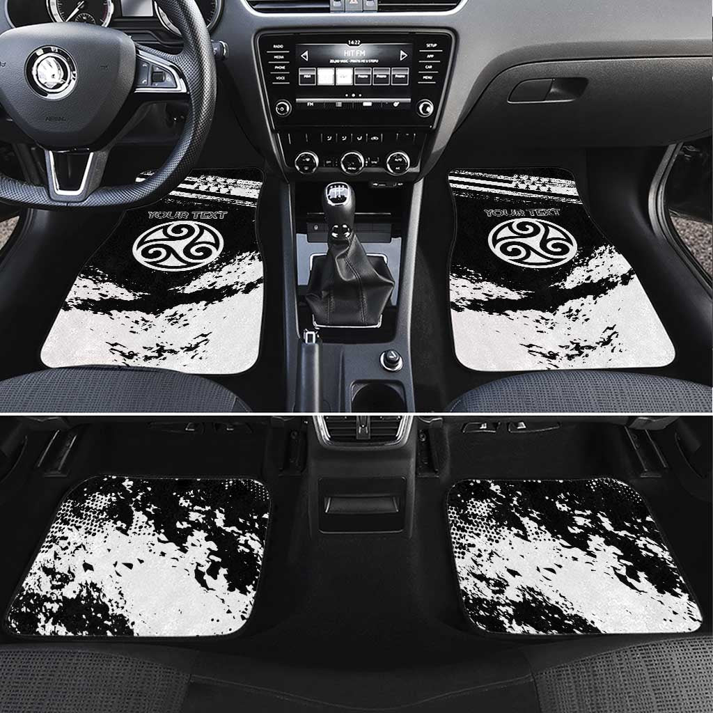 Brittany Car Mats Coat Of Arms With Triskelion - Grunge Style - Wonder Print Shop