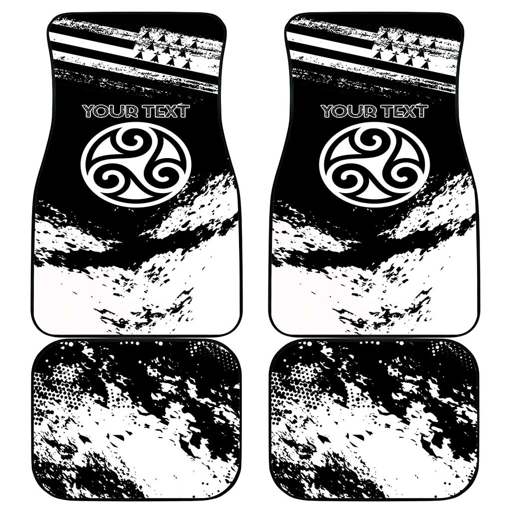 Brittany Car Mats Coat Of Arms With Triskelion - Grunge Style - Wonder Print Shop