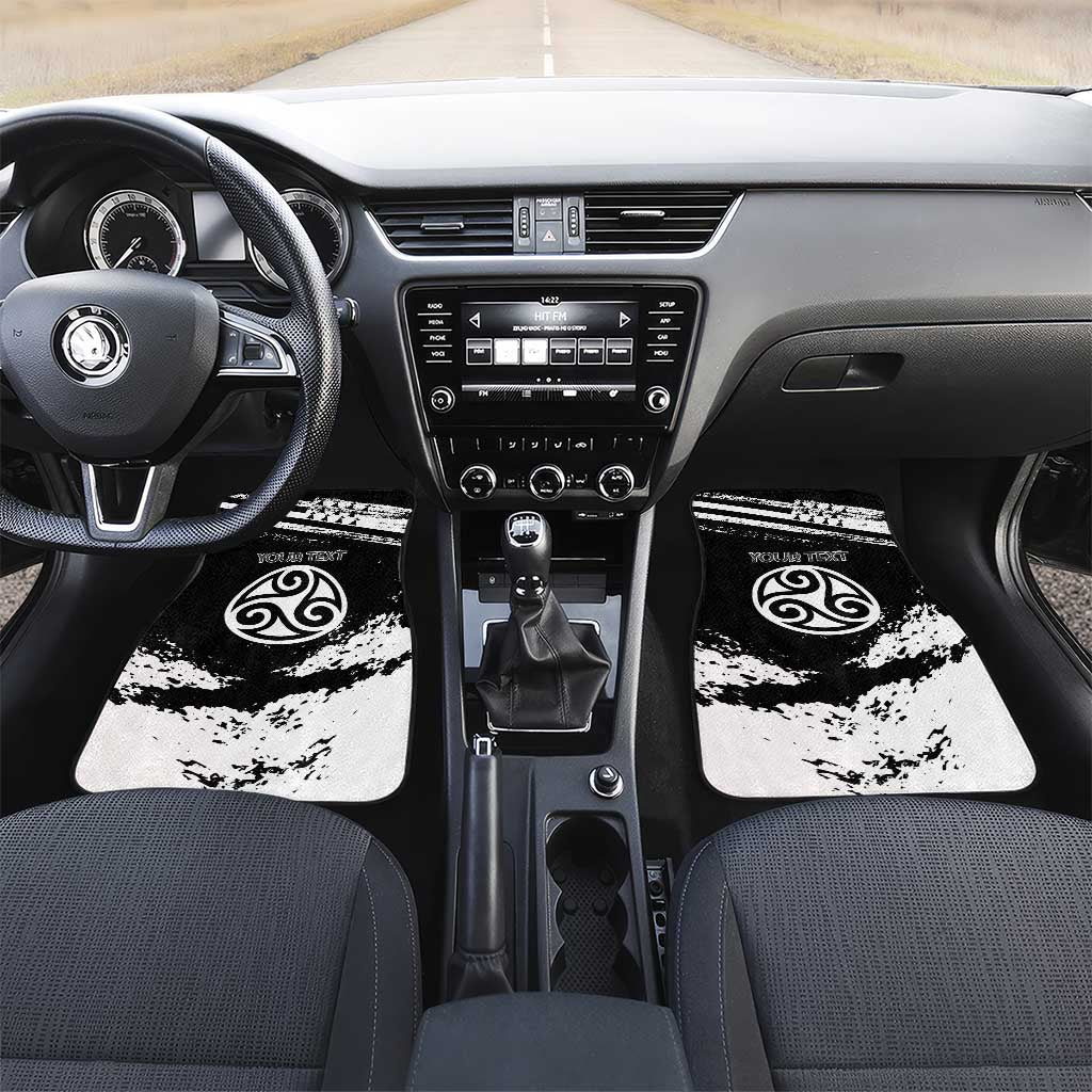 Brittany Car Mats Coat Of Arms With Triskelion - Grunge Style - Wonder Print Shop
