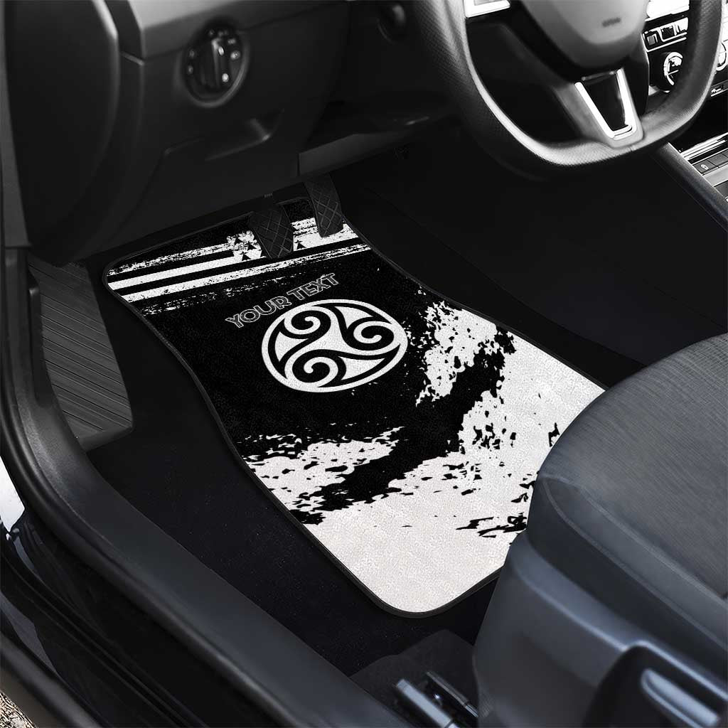 Brittany Car Mats Coat Of Arms With Triskelion - Grunge Style - Wonder Print Shop