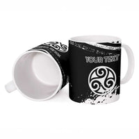 Personalized Brittany Ceramic Mug Coat Of Arms With Triskelion - Grunge Style - Wonder Print Shop