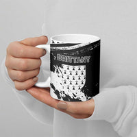 Personalized Brittany Ceramic Mug Coat Of Arms With Triskelion - Grunge Style - Wonder Print Shop