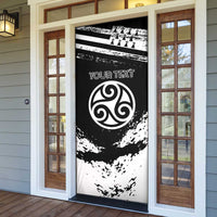 Brittany Door Cover Coat Of Arms With Triskelion - Grunge Style - Wonder Print Shop