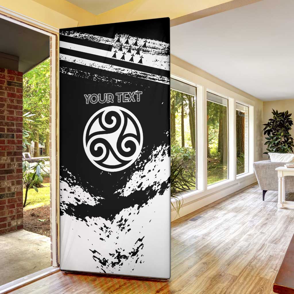 Brittany Door Cover Coat Of Arms With Triskelion - Grunge Style - Wonder Print Shop