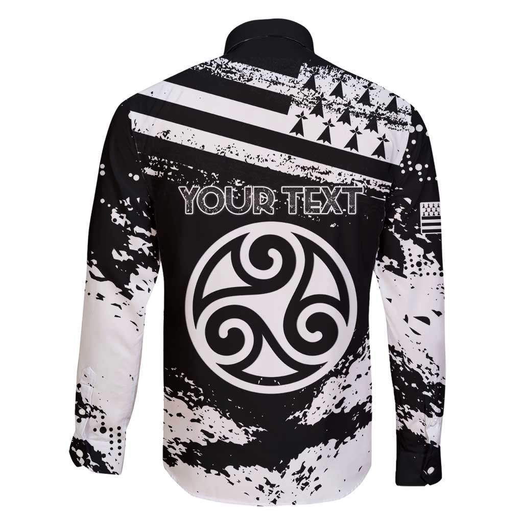 Personalized Brittany Family Matching Long Sleeve Bodycon Dress and Hawaiian Shirt Coat Of Arms With Triskelion - Grunge Style - Wonder Print Shop