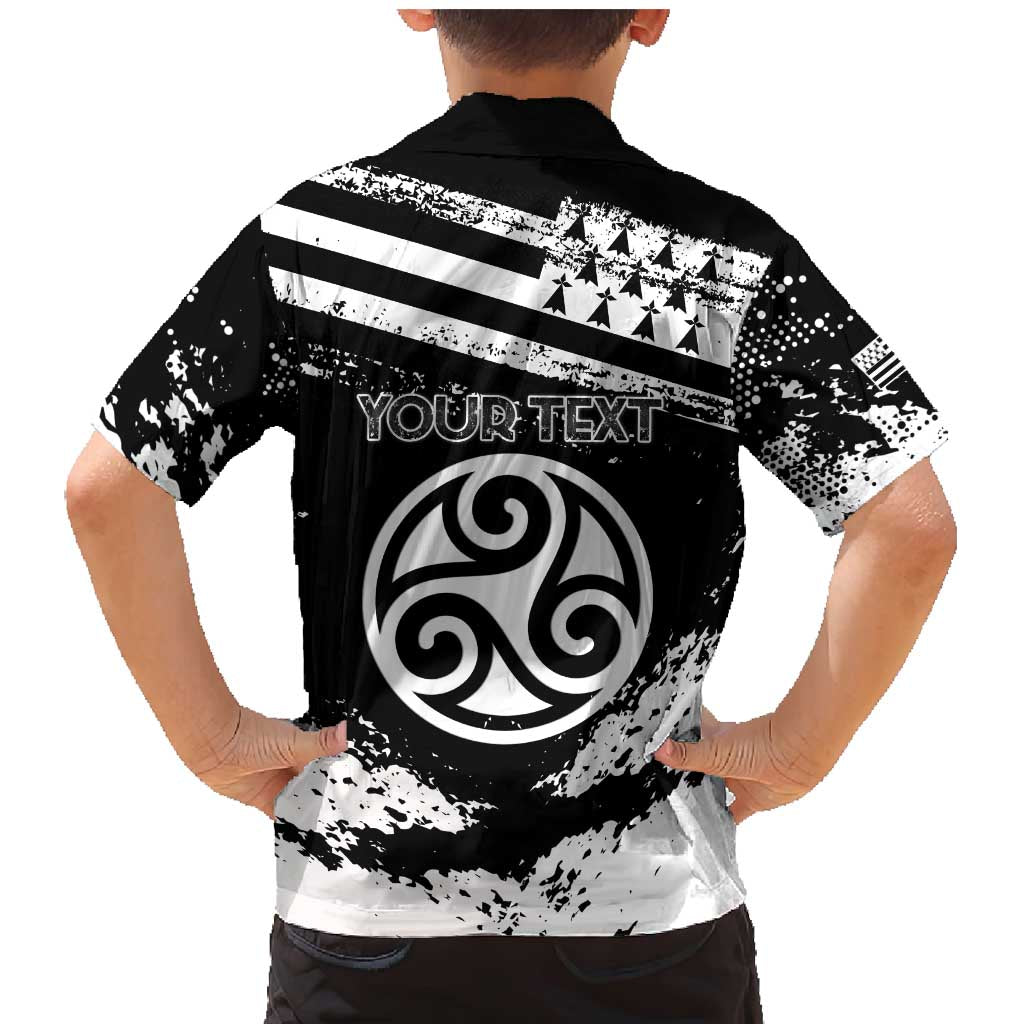 Personalized Brittany Family Matching Mermaid Dress and Hawaiian Shirt Coat Of Arms With Triskelion - Grunge Style - Wonder Print Shop