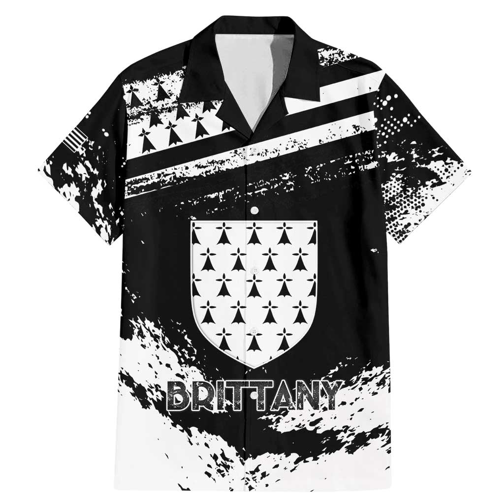 Personalized Brittany Family Matching Mermaid Dress and Hawaiian Shirt Coat Of Arms With Triskelion - Grunge Style - Wonder Print Shop