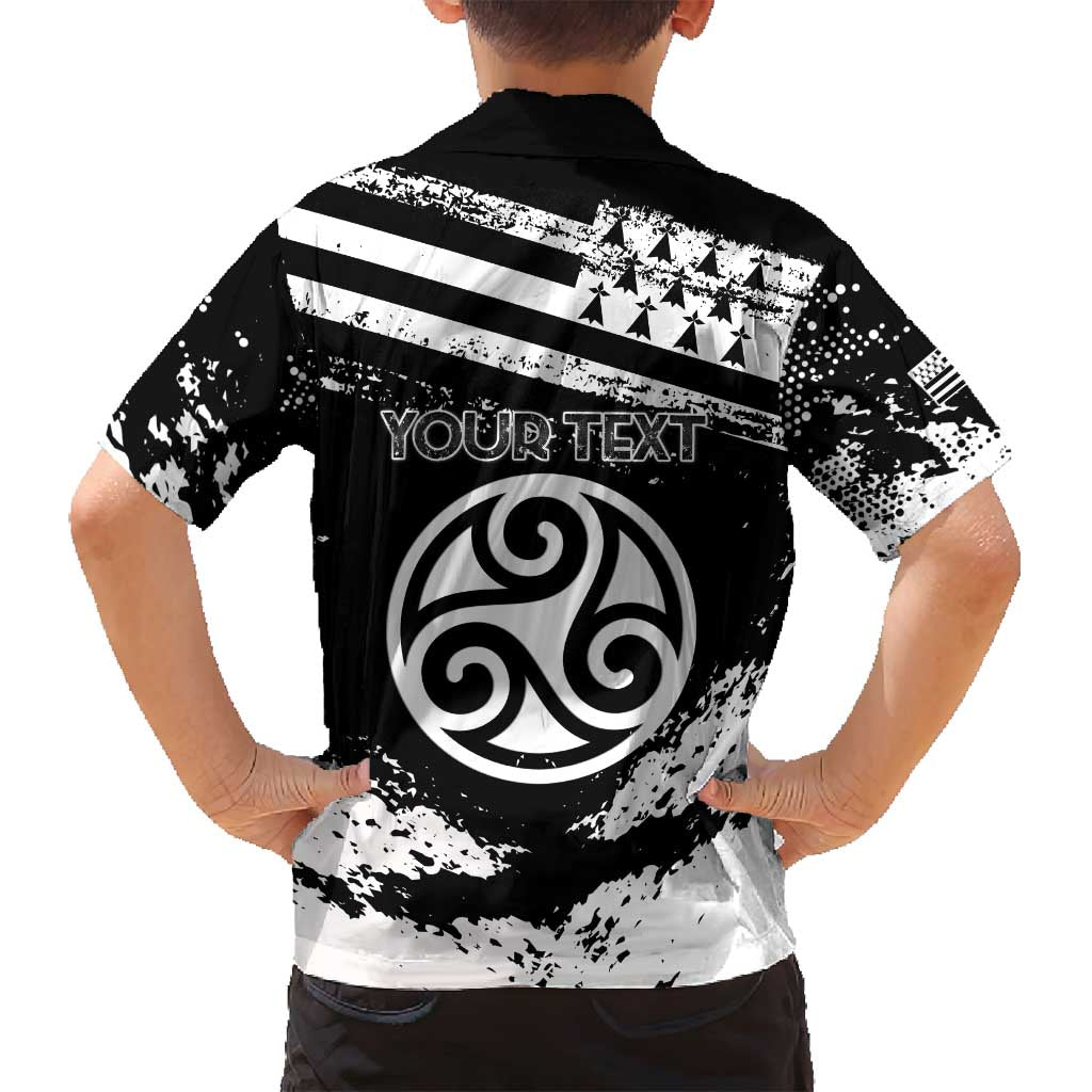 Personalized Brittany Family Matching Puletasi and Hawaiian Shirt Coat Of Arms With Triskelion - Grunge Style - Wonder Print Shop