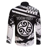 Personalized Brittany Family Matching Puletasi and Hawaiian Shirt Coat Of Arms With Triskelion - Grunge Style - Wonder Print Shop