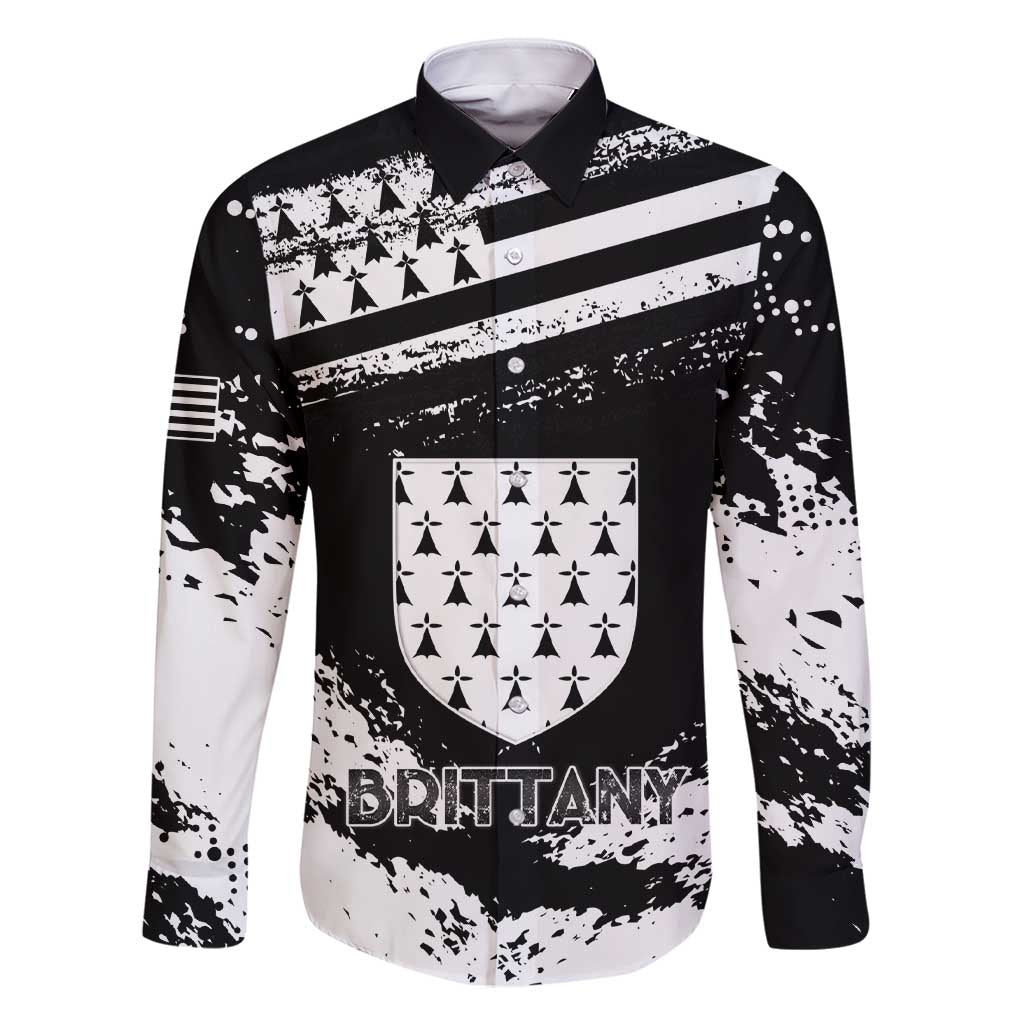 Personalized Brittany Family Matching Short Sleeve Bodycon Dress and Hawaiian Shirt Coat Of Arms With Triskelion - Grunge Style - Wonder Print Shop