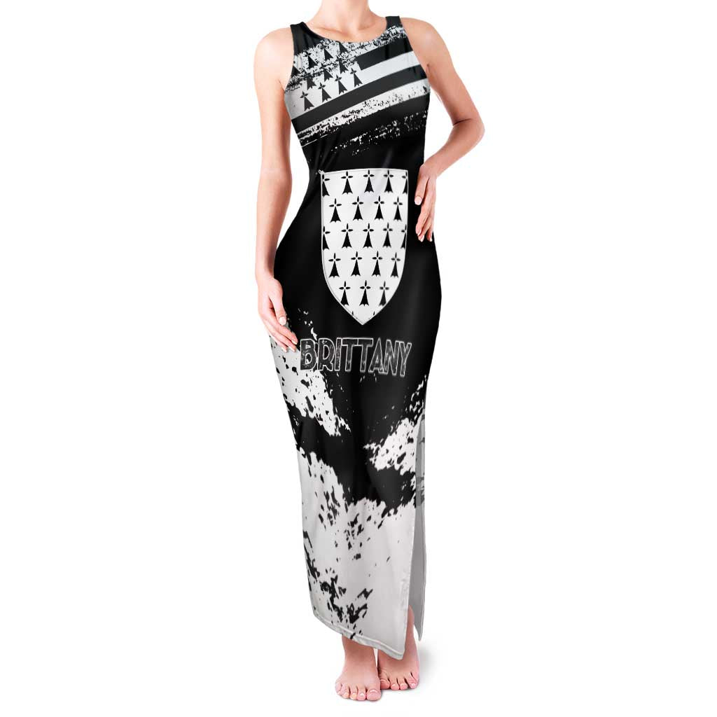 Personalized Brittany Family Matching Tank Maxi Dress and Hawaiian Shirt Coat Of Arms With Triskelion - Grunge Style - Wonder Print Shop