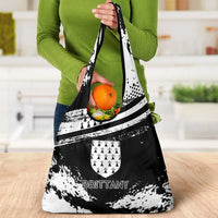 Brittany Grocery Bag Coat Of Arms With Triskelion - Grunge Style - Wonder Print Shop