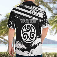 Personalized Brittany Hawaiian Shirt Coat Of Arms With Triskelion - Grunge Style - Wonder Print Shop