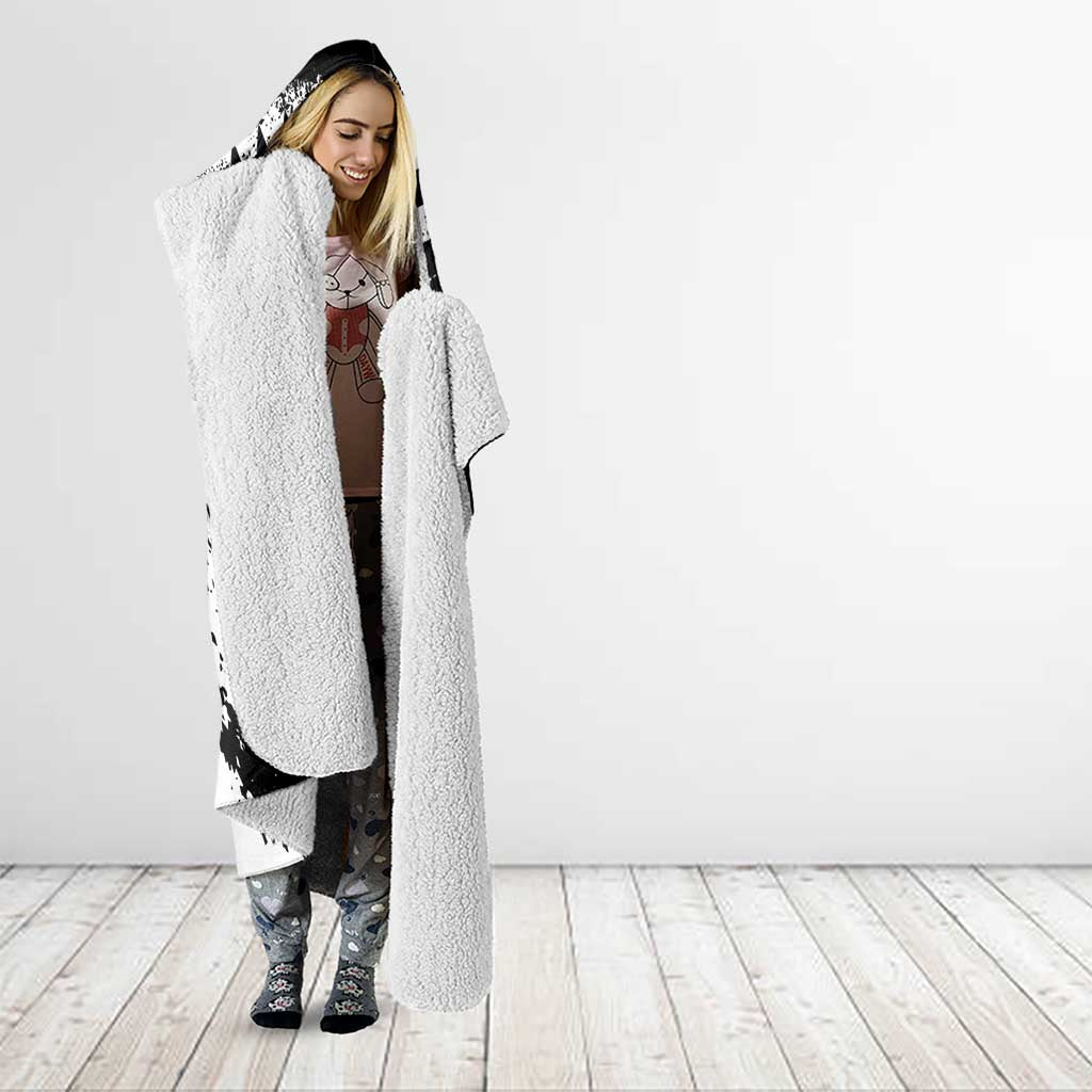 Brittany Hooded Blanket Coat Of Arms With Triskelion - Grunge Style - Wonder Print Shop